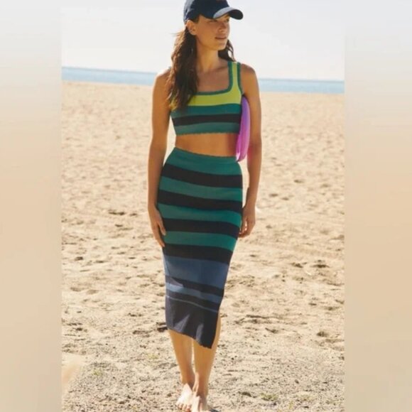 Brand New By Anthropologie Strapless Colorblock Top - Picture 2 of 6